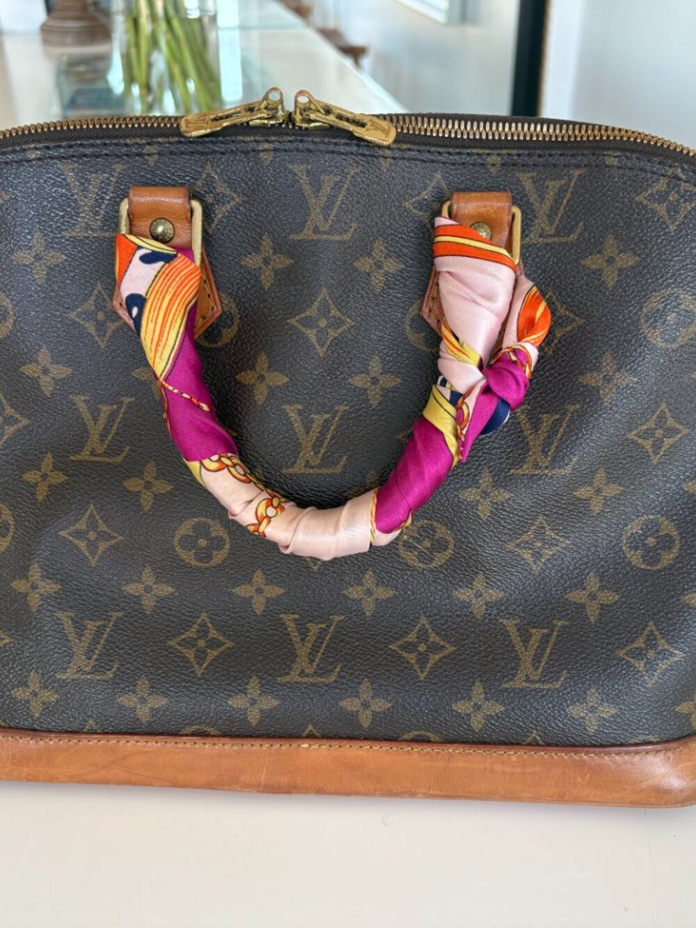 Authentic Louis Vuitton Alma Shoulder Bag Brown Canvas/Leather - Picture 2 of 4